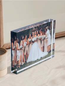 Acrylic Photo Block Gift, Photo Print Block, Picture Frame, Christmas Gift, Anniversary Photo Gift, Custom Acrylic Photo Block,Custom Photo Block Personalized Glass Effect Acrylic Your Own Photo Gift In Photo Block, Birthday Gift, Anniversary Photo, Wedding Gift - Multicolor - View 3