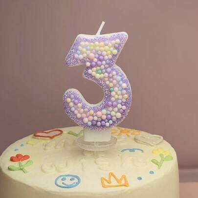 Colorful Trending Macaron Birthday Candles Cake Decorations