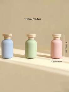 3pcs/1pc Flocked Lotion Bottle 100ml/3.4oz | Non-Slip Refillable Plastic Cosmetic Container Set, Suitable For Bathroom Hand Wash, Body Wash And Skincare, Luxury Gift Set