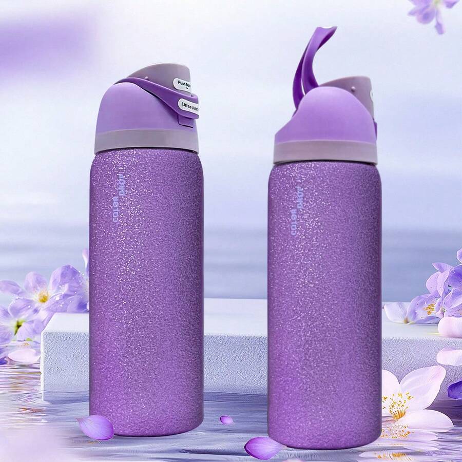 0waIaa Aquarius Bottle, With A Capacity Of 32 Oz (945 Ml), Can Retain Heat For Up To 24 H. It Can Keep Both Hot And Cold Beverages Warm, Suitable For Brewing Coffee And Making Iced Drinks. The Design Is Exquisite And It Is Suitable For Use In Various Occasions Valentine's Day. - 紫色 - 查看 1