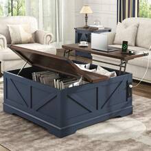 35.6"/40" Wood Lift-Top Coffee Table,Built-In USB Charging Station & Large Hidden Compartment For Living Room, Office, Or Bedroom - View 1
