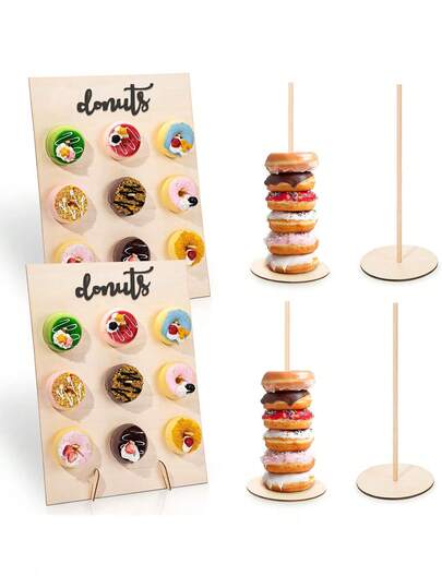 1pc Donut Stand Set, Including Donut Wall, Donut Display Stand, Donut Board, Donut Wall, Decorative Donuts, Suitable For Birthdays, Weddings, Bridal Showers, Parties, Anniversaries
