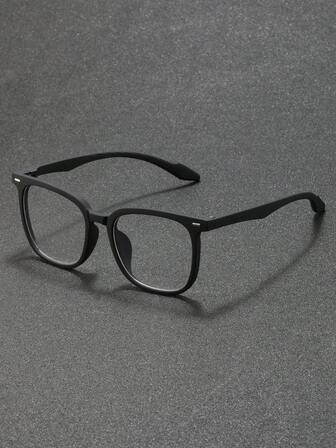 1pc Men Plastic Square Popular Design Couple Style Classy Aesthetic Fashion Clear Glasses For Musical Festival Summer Outdoor Casual Activities Gift Tropical Beach Vacay Back-To-School Essentials Accessories