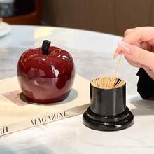 1pc New Apple & Pear Toothpick Holder, Customizable Logo & Text, High-Quality Cotton Swab Storage Box, Cute & Creative Toothpick Dispenser - Multicolor - View 9