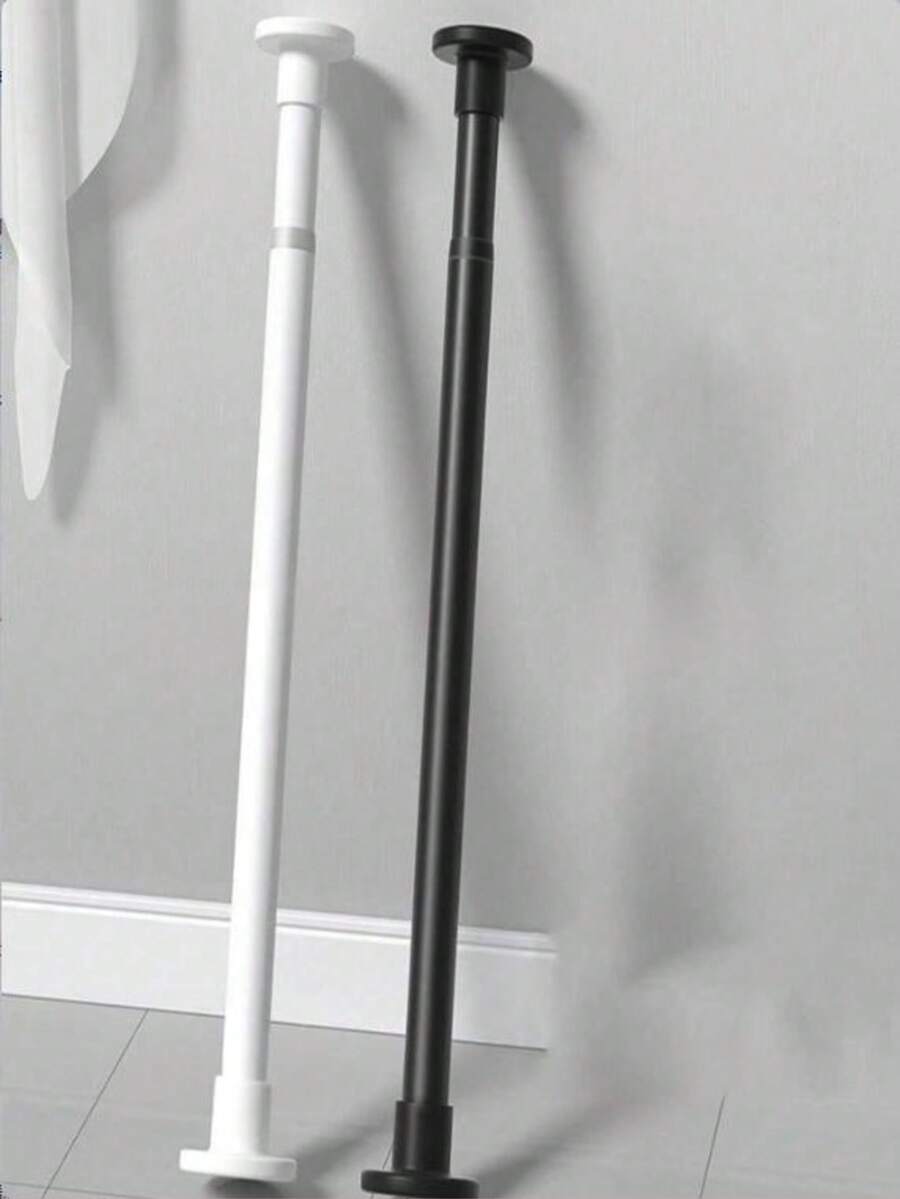 [Hot ] Extra Long Stainless Steel Curtain Rod, Extendable Curtain Rod, Wardrobe Hanging Rod, Laundry Drying Rod, Kitchen Organizer Rod, White Curtain Rod With No Drilling, Adjustable Length Shower Curtain Rod, Adjustable Stainless Steel Drying Rack