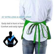 BOHARERS Waist Apron With 3 Pockets - Black Waitress Waiter Server Short Aprons - D-1包裝綠色 - 查看 5