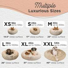 Best Friends By Sheri The Original Calming Donut Dog Bed – Washable Plush Pet Bed For Large Breeds Up To 100 Lbs, Shag Faux Fur, Taupe, Large (36" X 36") - 灰鏗鏘 - 查看 2