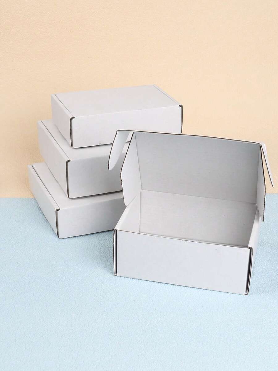 10pcs/Set Corrugated Paper Gift Boxes, Postal Shipping Boxes, Express Packaging Boxes, Packaging Materials, Airplane Boxes, Gift Boxes, Corrugated Cardboard Boxes, Delivery Boxes, Packaging Boxes, Suitable For Christmas, Valentine's Day - White - View 1