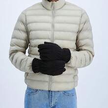 Isotoner Mens Water Repellent Stretch Fleece Lined Gloves - 深炭色石楠 - 查看 8