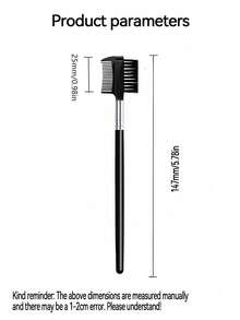 1/2pcs 2-In-1 Eyebrow & Eyelash Brush, Double-Sided Eyebrow Groomer, Eyelash Comb, Makeup Tool For Women (Black) - Multicolor - View 9