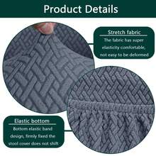 2 piezas Fundas de silla curvas de unicolor, suaves, antifouling, transpirables y absorben la humedad, adecuadas para todas las estaciones, aplicables a la sala de estar, dormitorio, estudio, oficina y otras decoraciones de muebles - Gris Oscuro - Ver 6