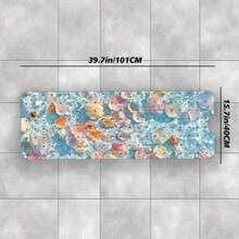 1 pièce Tapis de baignoire antidérapant 3D avec motif coquillage et fond marin - Avec trous de drainage et ventouses, tapis de décoration de salle de bain à séchage rapide pour baignoire et douche, tapis de sol de salle de bain résistant à la moisissure - Bleu ciel - Voir 3