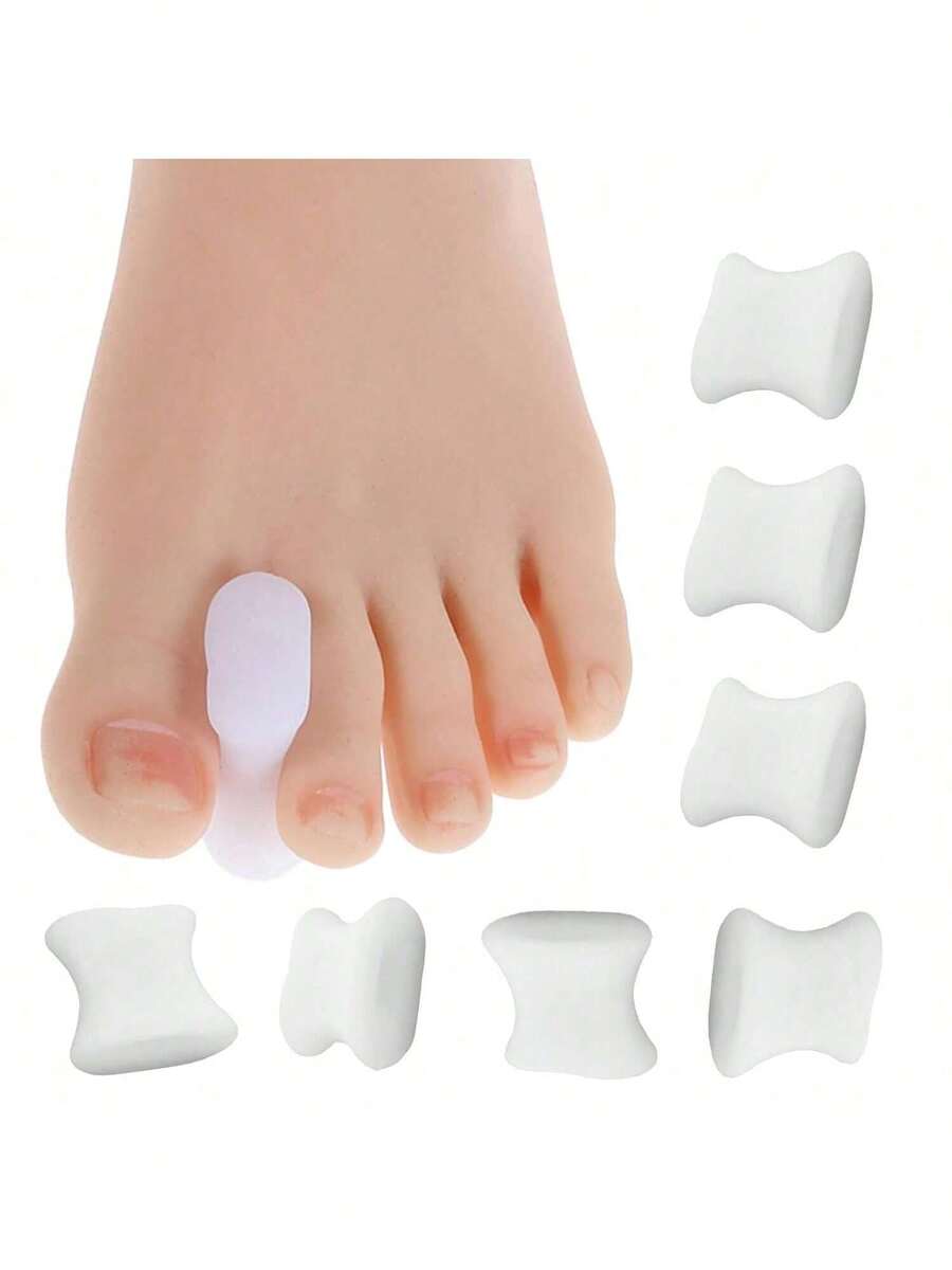 12 Pack Gel Toe Separators Bunion Toe Spacers, Toes Separators For Overlapping Toes, White - 1 - View 1
