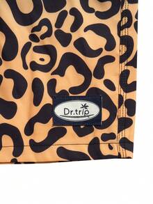 男士渐变豹纹泳裤，夏季假日 - 綠色 - 查看 5