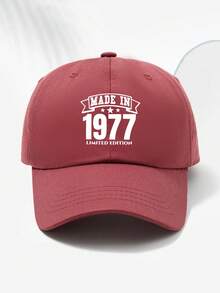 1 szt. 1977 Czapka z daszkiem z nadrukiem, miękka, regulowana, oddychająca, modna, uniwersalna, codzienna, do biegania, sportowa, na zajęcia na świeżym powietrzu, niezbędna dla entuzjastów - A - Zobacz 9