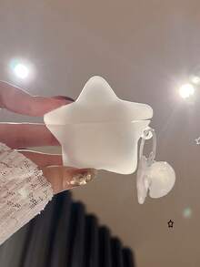 Creative 3D Transparent Glow-In-The-Dark Star Design Silicone Protective Case For AirPods Pro 3rd/4th Generation Bluetooth Wireless Earphones - White - View 2