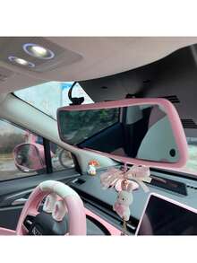 Funda protectora de silicona multicolor para el espejo interior del coche, ajuste flexible y elástico, decoración femenina para el coche, anti-golpes, accesorios de modificación universal, ¡conviértelo en una línea hermosa en tu coche! - A - Ver 2