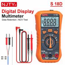 NJTY S18D Digital Multimeter, 6000 Counts, Auto-Ranging, True , Digital Electrician Tool, Temperature Measurement, Voltage Tester, Current Resistance Measurement, Diode Switch Test, Resistance, Capacitance, NCV Function (Battery Not Included)