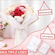 20/10/5/1 Pcs/Pack Floral Wrapping Paper - Waterproof Valentine's Day Bouquet Wrapping Paper, Suitable For DIY Crafts, Floral Supplies, Weddings, Birthday Gifts, Gift Wrapping, Bouquet Wrapping, DIY Floral Decor, Mother's Day, Birthday, Wedding, Graduation Ceremony And Anniversary - White - View 3