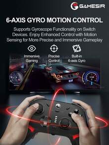 GameSir Cyclone 2 Game Controller, Compatible With Nintendo Switch 2, Windows 10, Windows 11, Steam, Android And IOS Mobile Gaming, Featuring Magnetic Resistance TMR Joysticks, Hall Effect Analog Triggers, Micro-Switch Trigger Conversion, 6-Axis Gyroscope Motion, RGB Light Bar, Vibration Motors, 860mAh Battery, Turbo Function, Supports Bluetooth, Wired And Wireless Adapter Connectivity - Cyclone 2 - View 6