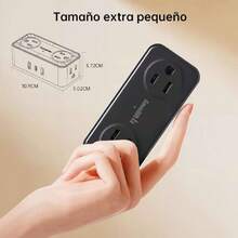 Regleta Multicontacto con 4 Multiple Enchufes, Multicontacto Escritorio con Extensión Plana, 1.98M Extension Electrica con 3 USB(1 USB C) para Hogar, Oficina, Cruceros, Negro,37440979 - Negro - Ver 5