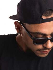 Pendientes para Hombres Pendientes de Estilo Nórdico Vikingo de Ónix Negro Joyería de Oreja Hipoalergénica Pendientes Ligeros con Caja de Regalo - Ónix Negro-Redonda-Plata - Ver 9