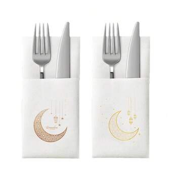 10 st/förpackning Ramadan-festservetter, Eid Al-Fitr och Eid Al-Adha matbordsdekorationer, glad Ramadan-firandedekor