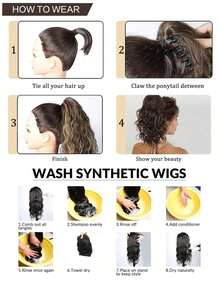 20-Inch Long Wavy Synthetic Hair Extension Ponytail, Heat Resistant Fiber, Suitable For Women, Girls, Party And Daily Use - Multicolor - View 9