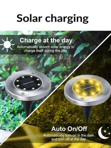 4pcs Waterproof Stainless Steel Solar Buried Lamp, Ground Plug Lawn Lamp For Courtyard, Garden Atmosphere Decor Fall Decor House Decor Outdoor Decor