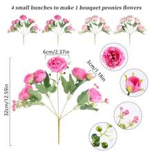 Artificial Peonies Silk Flowers, Pink Faux Peony Bouquet 4 Bundles Florals Arrangements Decor For Farmhouse Home Boho Wedding Table Centerpiece, Fake Plastic Flower Bulk For Vase Decoration (Mix Pink),4PCS,MixPink - MixPink - Xem 8