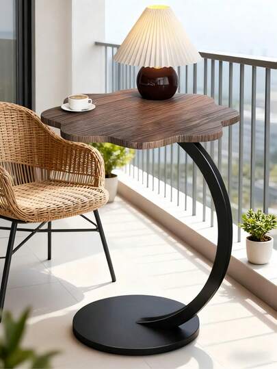 A Walnut Wood Plum Blossom Table - A Modern Home Décor Accessory, Suitable For Sofas, Small Coffee Tables, Round Coffee Tables, And A Modern, Understated Luxury Living Room Coffee Table. Ideal For Small Apartments And Home Decor.