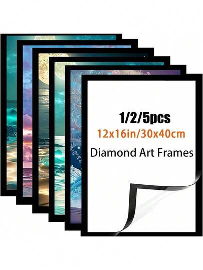 1/2/5-delad diamantformad tavelram/fotoram/posterram, rumsdekorations- och förvaringsram, 30*40 cm diamantformad tavelram, lämplig för 10*14 tum (25*35 cm) tavlor, självhäftande och magnetisk design, lätt att byta bild, lämplig för väggar, fönster och dörrar, perfekt för certifikat/bröllopsfoton/konstverk/affischer, utmärkt val för nyårspresenter, alla hjärtans dag-presenter, festivalpresenter.