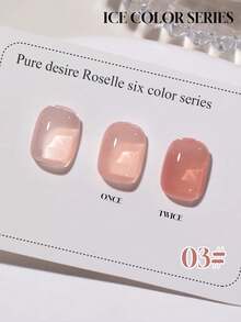 Miss Leia 1-6 15ml 秋冬美甲果冻玉裸粉色凝胶指甲油，冰晶透明，提亮肤色，打造红润好气色，底色，流行透明凝胶甲油。适合初学者，UV/LED固化，可浸泡半永久，沙龙/手工美甲套装，DIY，居家，节日送礼佳品，美甲艺术，四季皆宜。 - 彩色 - 查看 19