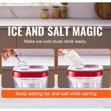 Máquina para hacer granizados para el hogar Máquina para hacer granizados de margaritas Máquina para hacer batidos de 32 oz Máquina para hacer bebidas congeladas - Rojo - Ver 6