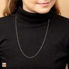 Amberta Cadena Bolitas de Plata | Collar Cadena Plata Ley 925 Bolas 1.1 mm para Hombre Mujer | Cadena Plata 925 | Collar Bolitas Plata,37427997 - Negro de pistola - Ver 2