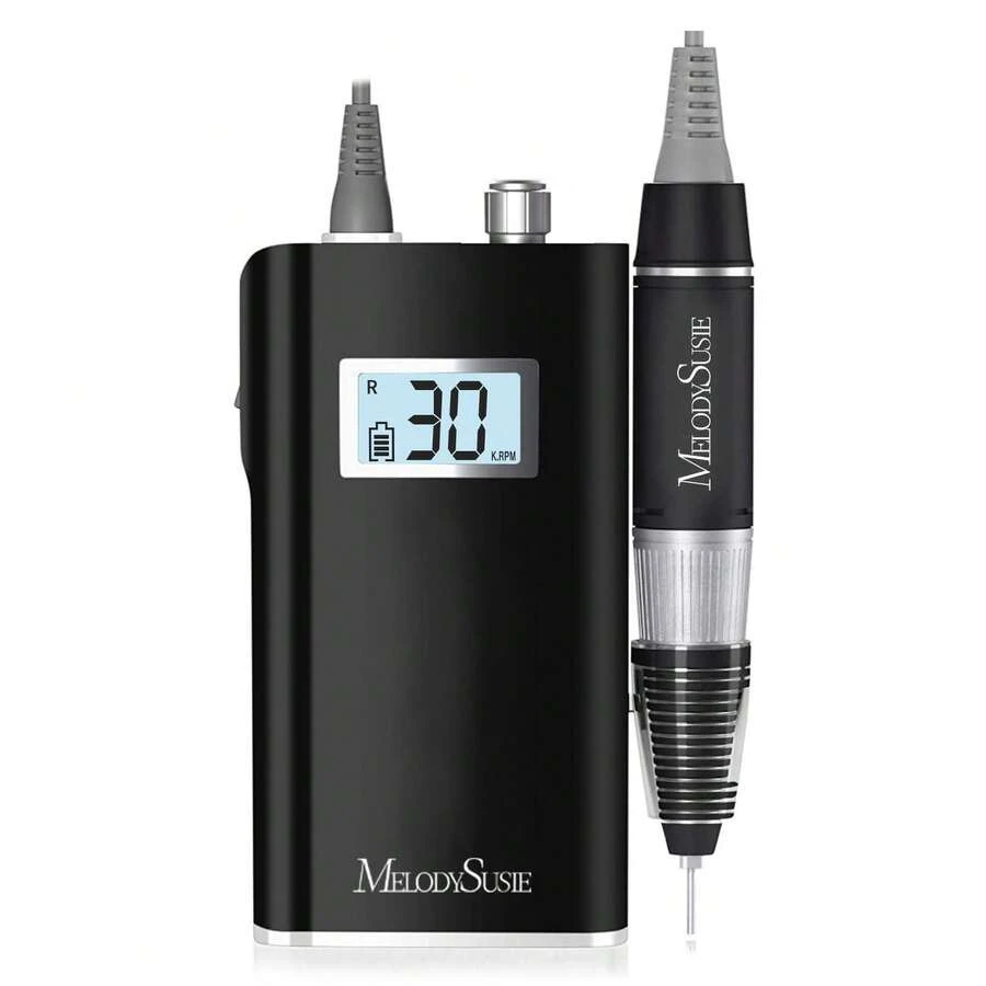 MelodySusie Professional Scamander Rechargeable 30000 Rpm Electric Nail Drills,SC320H Portable Electric E File, Acrylic Gel Grinder Tools With 6 Bits And Sanding Bands For Manicure Pedicure Carve Polish 4th Of July Women,Christmas Gifts - 黑色 - 查看 1