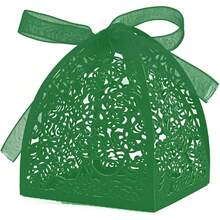 50 Pieces Beauty Laser Cut Favor Boxes DIY Wedding Birthday Gift Candy Boxes With Ribbons (Green),AtrovirensGreen - 阿特羅維倫斯綠 - 查看 2