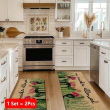 1 pieza Alfombra de lino con estampado de cactus para cocina, baño, entrada, alfombra rectangular impresa en 3D para sala de estar, dormitorio, pasillo, baño, lavandería - Alfombra de poliéster para decoración del hogar interior y exterior - Multicolor - Ver 13