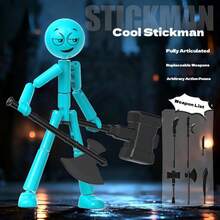 1pc 2026 New Cool Matchstick Man Assembled Building Blocks Doll, Articulated Action Figure Collectible Figurine, Gift For Men, Holiday/New Year Gift - Multicolor - View 12
