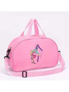 这款印花舞蹈主题手提包时尚百搭，设计甜美可爱。它既可以作为手提包/单肩包，也可以作为休闲旅行包或运动/健身包。采用尼龙材质，拉链封口。适合日常使用、外出、健身、游泳、跳舞和上课等场合。是圣诞节或生日的绝佳礼物。