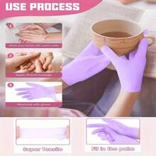 硅胶保湿足套和手套套装 - 凝胶保湿袜、保湿手套，专为女性足部护理设计，适用于干燥、粗糙的足部，女性足部护理工具套装 - 彩色 - 查看 2