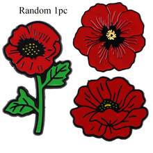 1枚红色雏菊玻璃胸针 - 鲜艳的红色，卡通设计，采用耐用的锌合金/树脂制成。非常适合装饰背包、公文包、服装配饰，也是一份时尚的礼物，雏菊胸针，可用作节日礼物、情人节礼物等。 - 彩色 - 查看 13