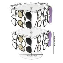 Soporte de exhibición de gafas y anteojos de acrílico - Caja de almacenamiento de gafas de escritorio transparente - transparente - Ver 7
