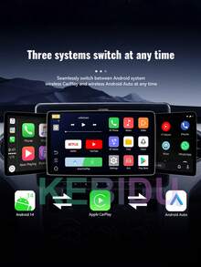 三合一安卓14无线CarPlay车载系统适配器，即插即用无线车载智能电视盒 - 2GB+16GB