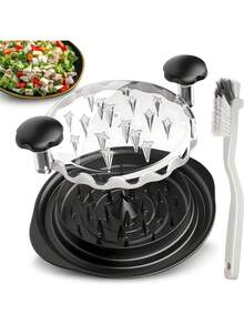 Large Chicken Meat Shredder With Suction Cup Base & Anti-Slip Strips, Ideal Kitchen Tool For Shredding Meat, Removable Center Piece For Easy Cleaning, Also Suitable For Making Chicken Breast Salad, Heat-Resistant Surface - Multicolor - View 19