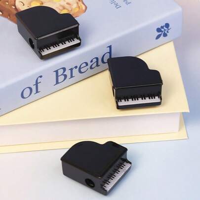1pc Piano Shaped Mini Pencil Sharpener, Creative Instrument Themed Stationery Pencil Sharpener