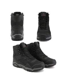 Botas de Senderismo Impermeables para Hombre Deportes Aire Libre Calzado - Negro - Ver 5