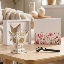 A Set Of Exquisite Middle Eastern - Style Incense Burner SetHoused In An Elegant Package, This Set Serves As A Stylish Home Decor Piece, Functioning As An Aroma Diffuser, Incense Burner, And A Festival Tabletop Ornament.