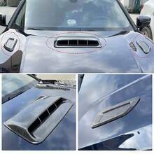 Universal Car Decorative Fake Air Intake Sticker, Creative Engine Air Intake Modification Accessory, Glossy Black Carbon Fiber Universal Air Intake Sticker, Car Hood Modification, Ideal Car Accessory, Essential Car Supplies, Creative Car Decoration