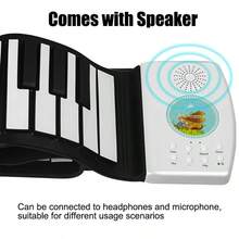 49-Key Portable Roll-Up Electric Piano Keyboard - 47 Tones & 14 Demo Songs | Lightweight, Easy To Store, Volume Adjustable With Headphone Jack For Beginners, Home Practice & Travel - Multicolor - View 5